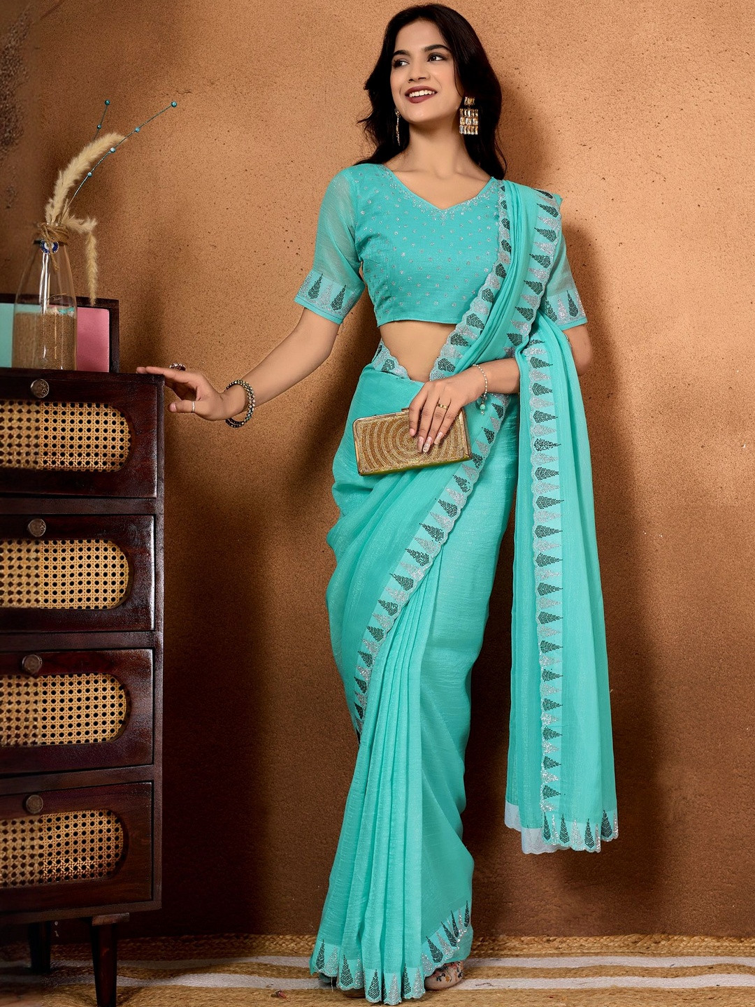 saretramall Ethnic Motifs Embroidered Bomkai silk Saree