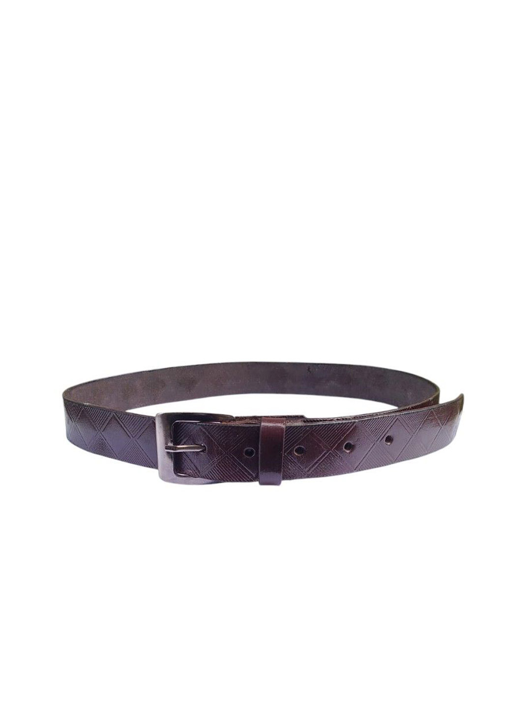 PERKED Men Leather Textured Wide Belt