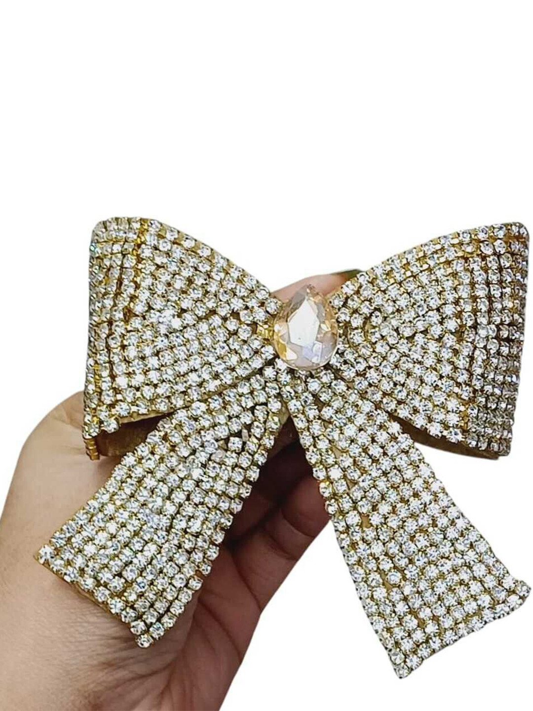 Medbuddy Women Gold Rhinestone Bow Hairband