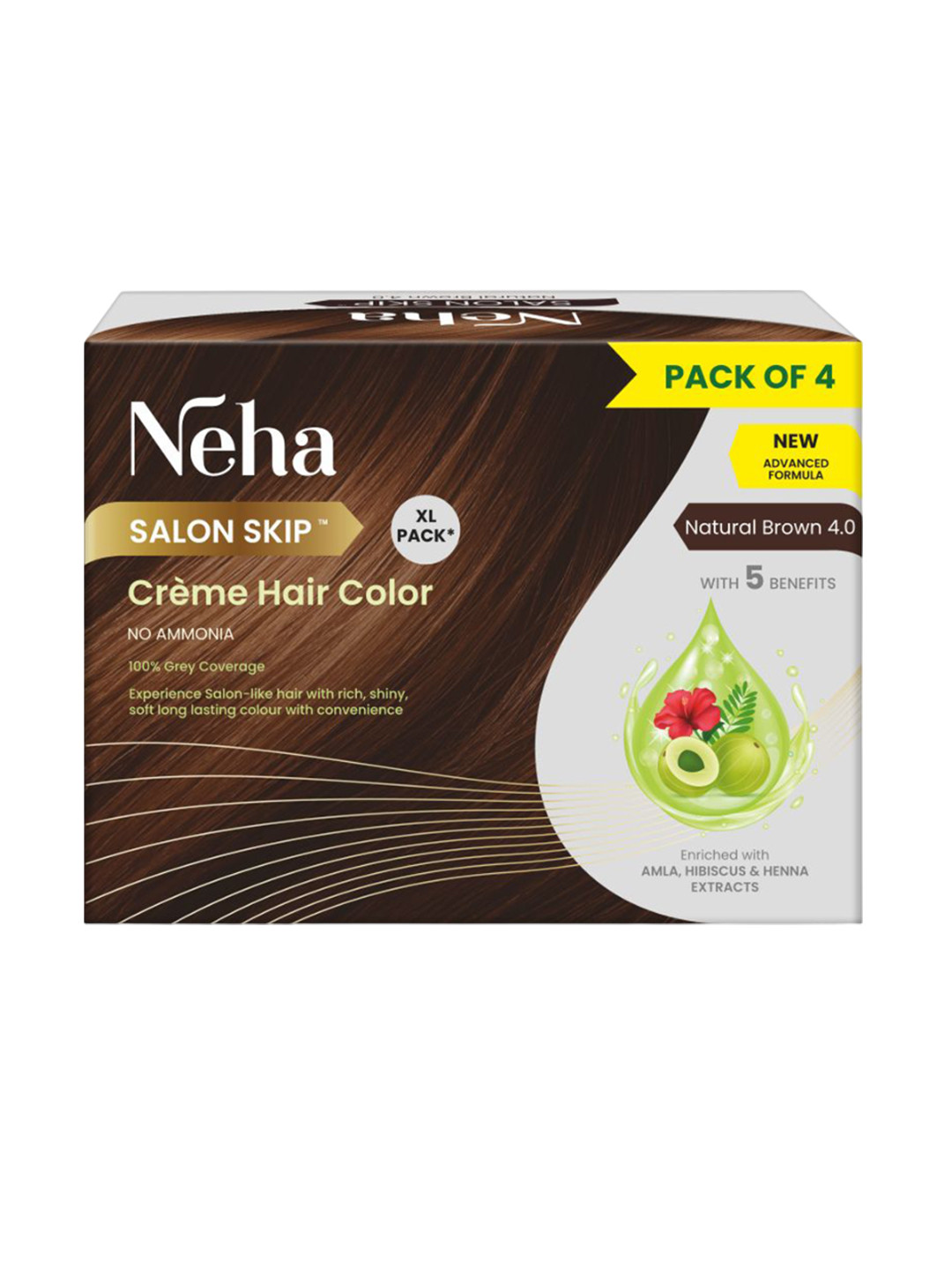 Neha Herbal Salon Skip Creme Hair Colour  160 ml - Natural Brown