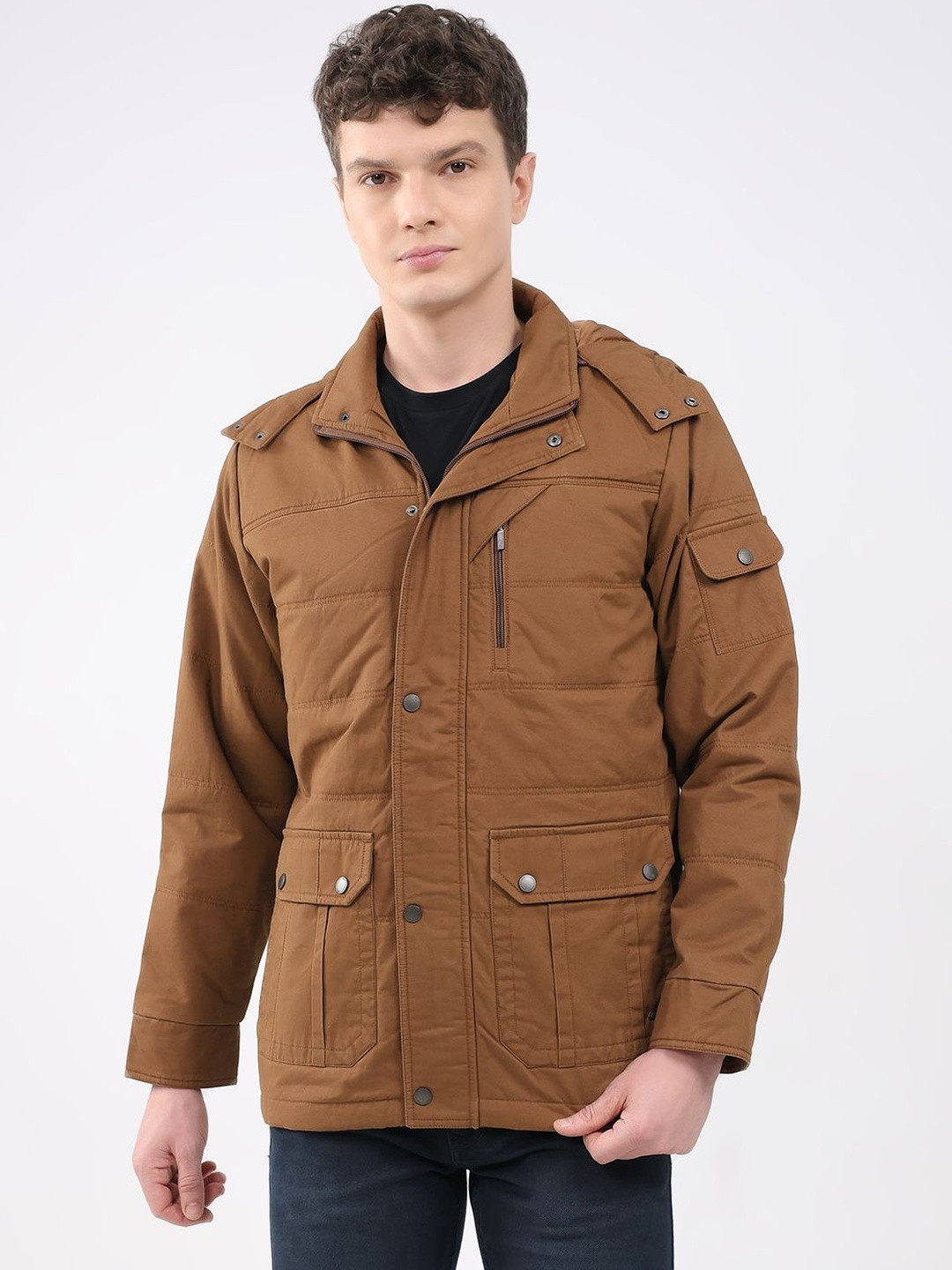Monte Carlo Hooded Puffer Jacket With Shoulder Tabs