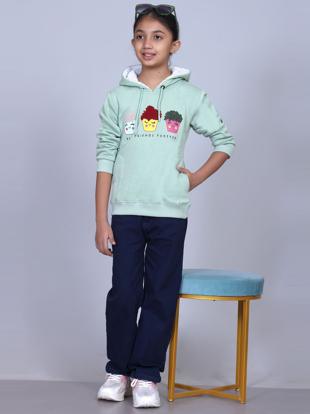 Come In Kids Girls Printed Hooded Long Sleeves Sweatshirt
