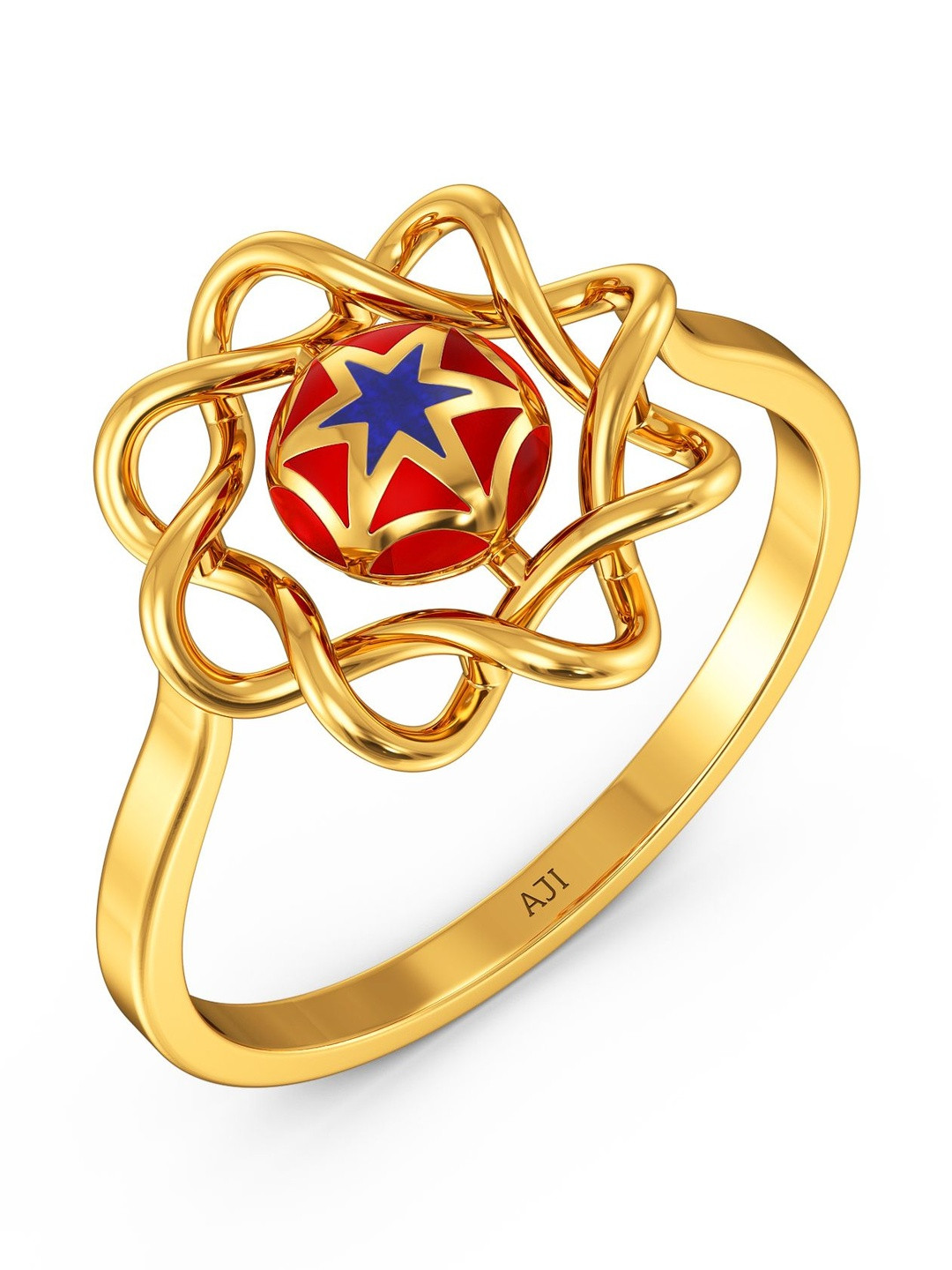 Joyalukkas 22Kt Gold Astral Starburst Finger Ring - 2.708 g