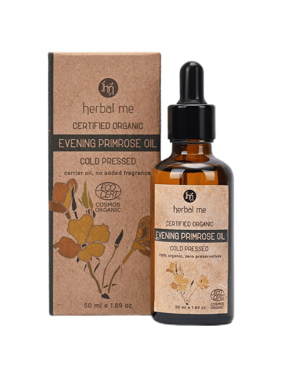 HERBAL ME 100% Organic Cold Pressed Evening Primrose Oil - 50 ml