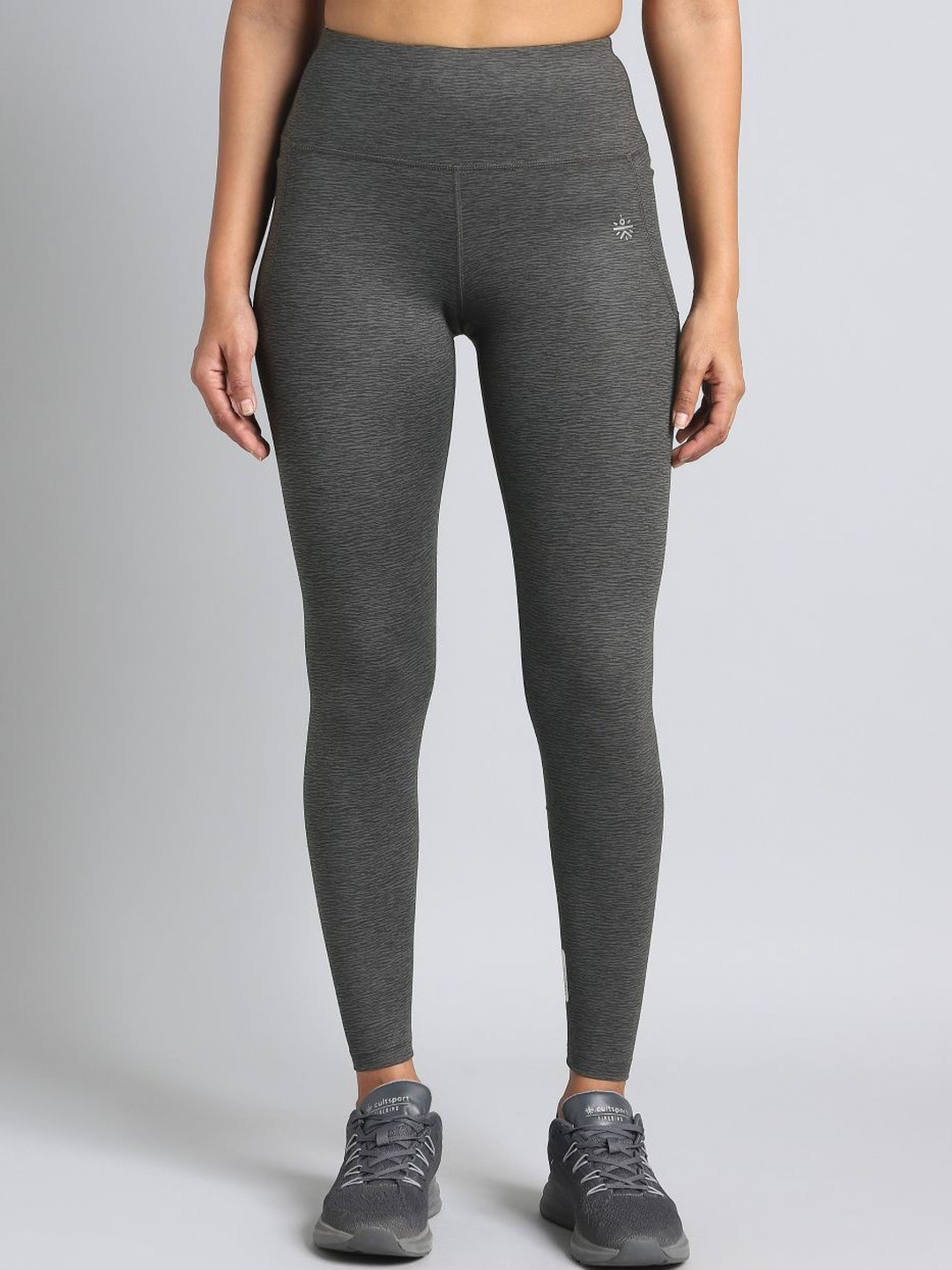 CULT Women's Dark Grey Printed Train All Day COMFlex Tights