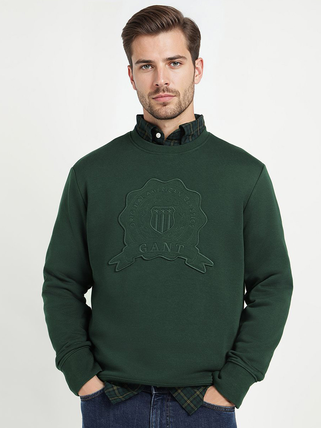 GANT Men Embroidered Crew Neck Sweatshirt