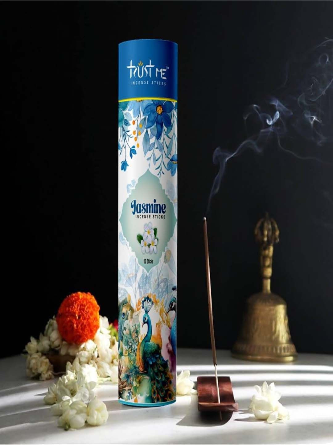 TRUST ME 4 Pieces White & Blue Premium Mixed Fragrance Wooden Incense Sticks
