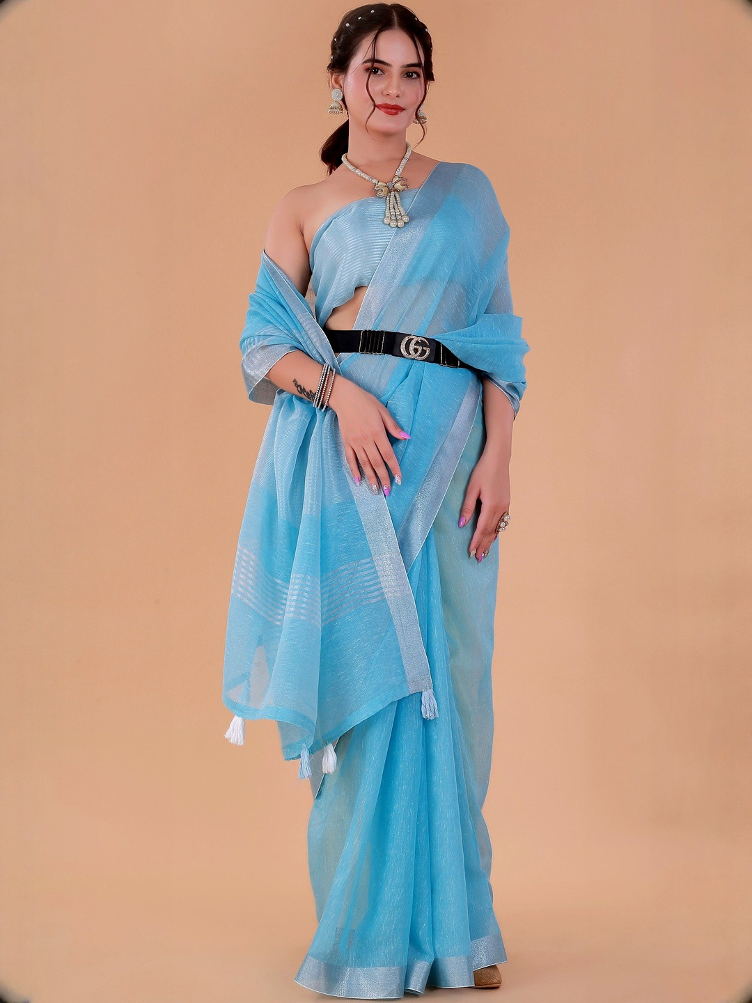 NEGRONI Woven Design Zari Saree With Matching Blouse Piece