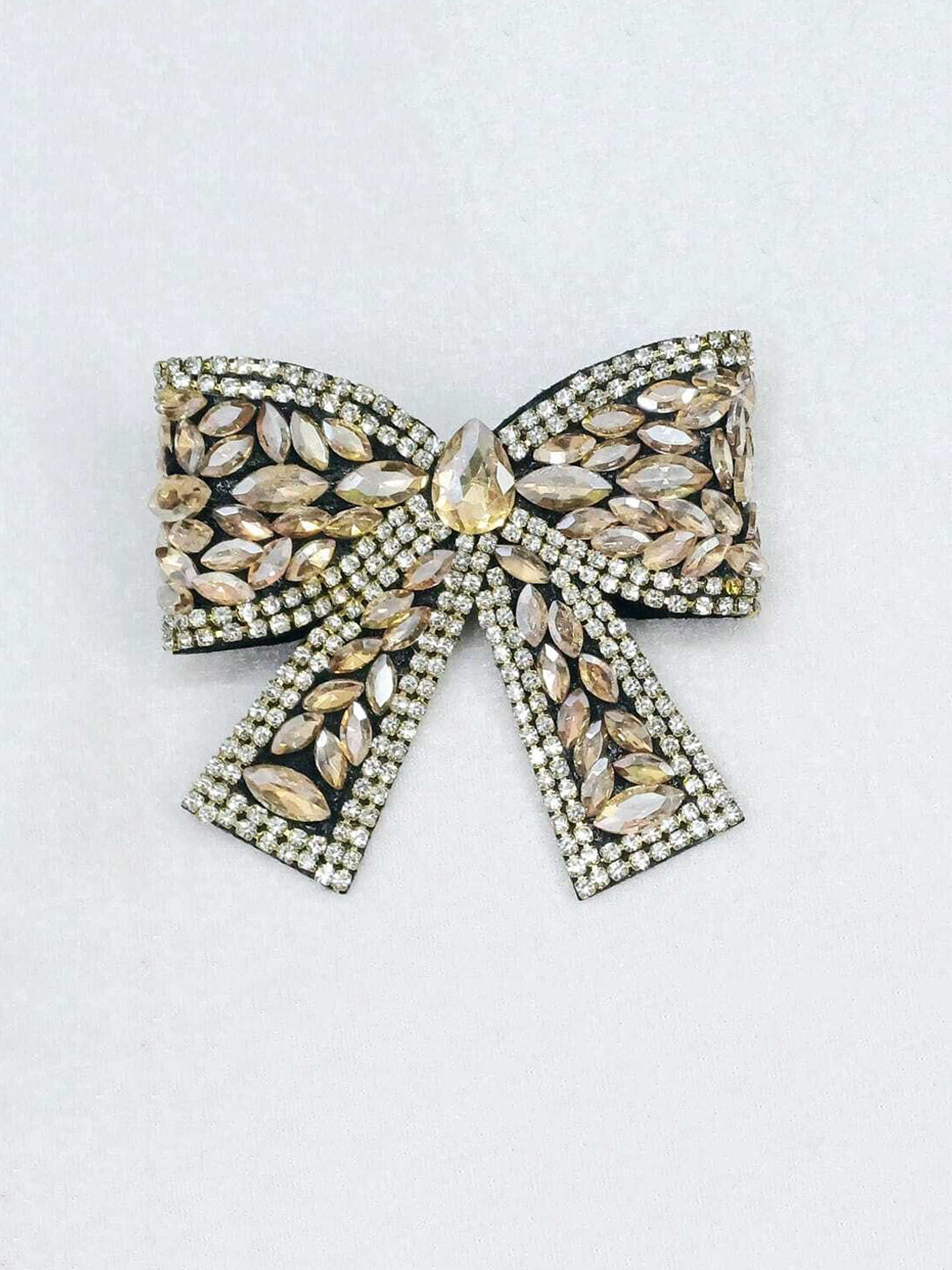 Medbuddy Women Golden Rhinestone Partywear Hair Clip