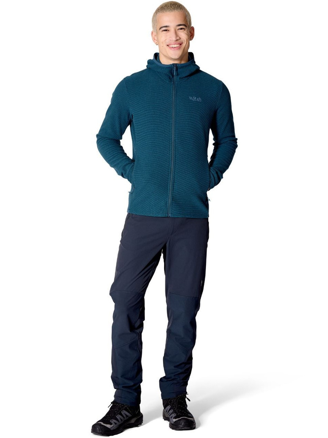 Rab Men Brand Logo Self Design Woollen Lightweight Hooded Tailored Jacket