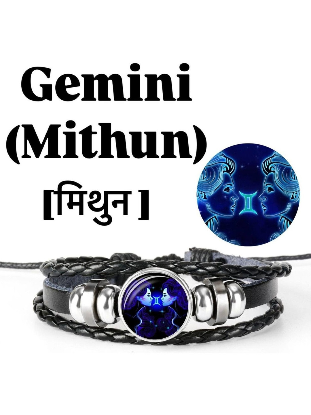 Ringzinnie Men Leather Artificial Stones Studded & Beaded Wraparound Bracelet