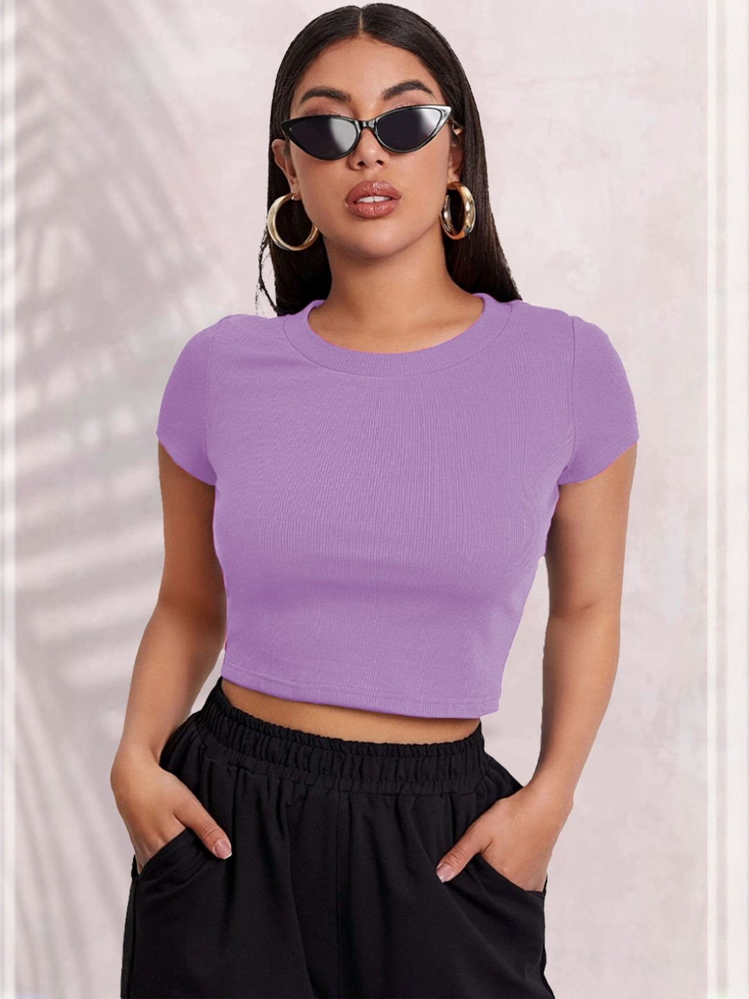 KIK33 Women Ribbed Crop Tank Top