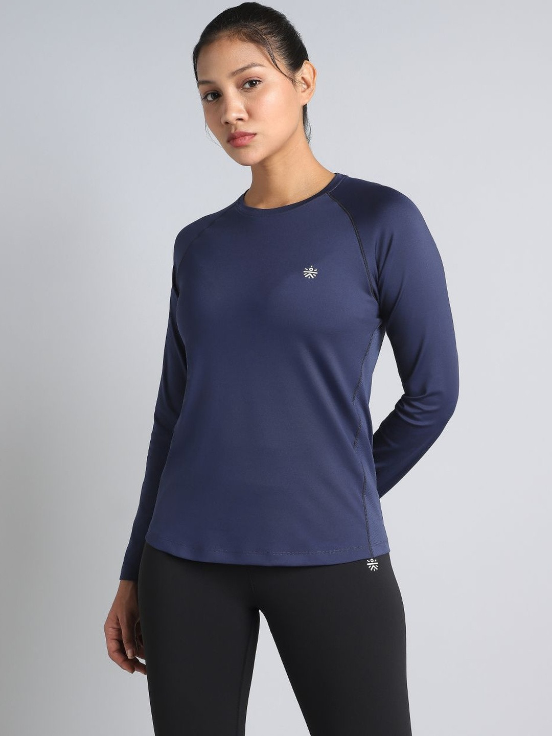 CULT Women Navy Build Up Performance Recycled Poly T-shirt