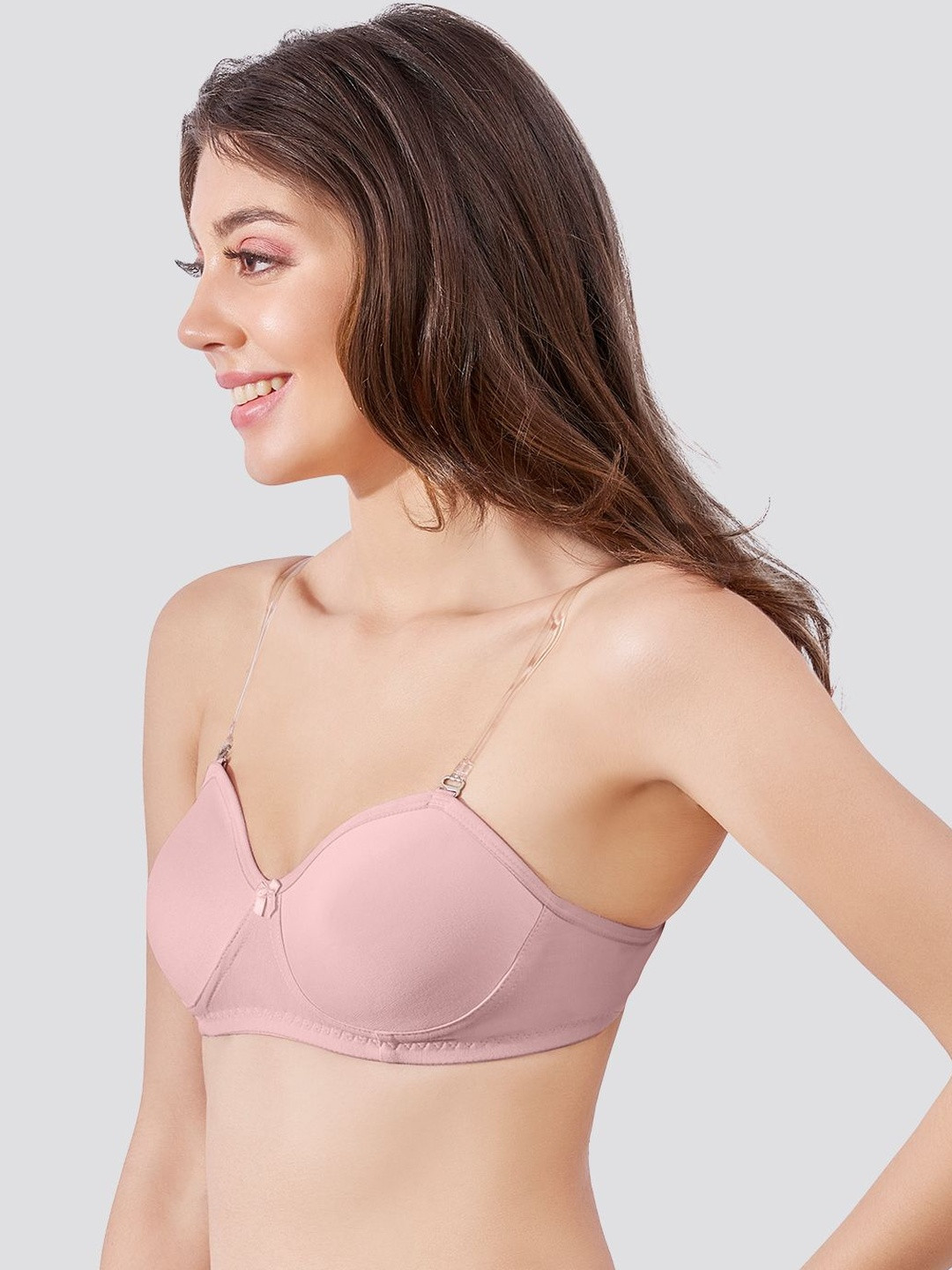 K LINGERIE Roxy Pack of 2 Solid Full Coverage Multiway Straps Demi Cup Balconette Bra