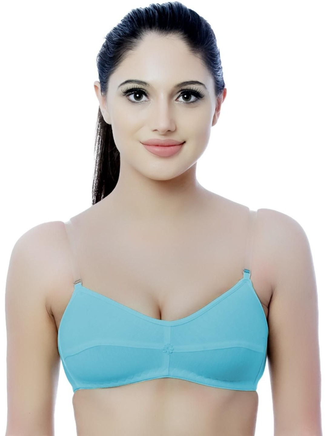 NUTEXSANGINI Medium Coverage Non-Wired & Non Padded Cotton Bra With Transparent Straps