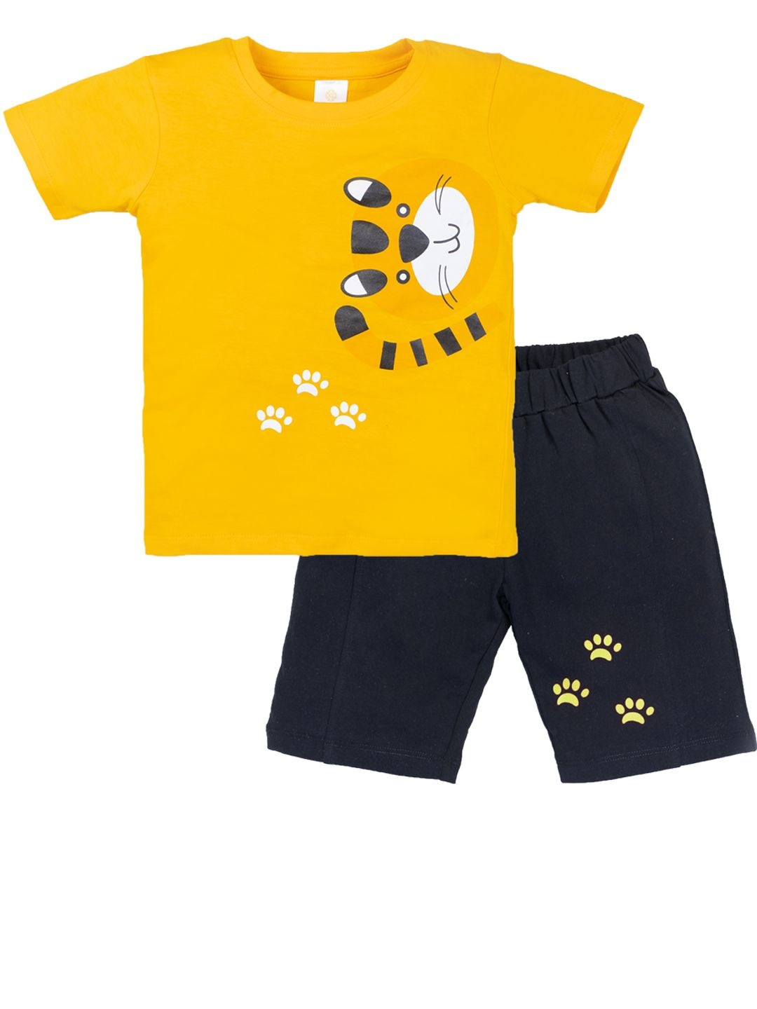 GUTI Boys Pack Of 2 Printed Pure Cotton T-shirt with Shorts Clothing Set