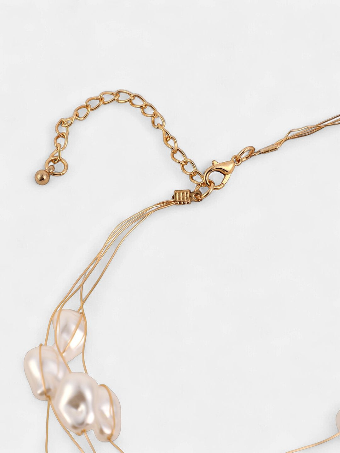 SOHI Gold-Plated Dented-Riviera Collar Gold-Plated Necklace