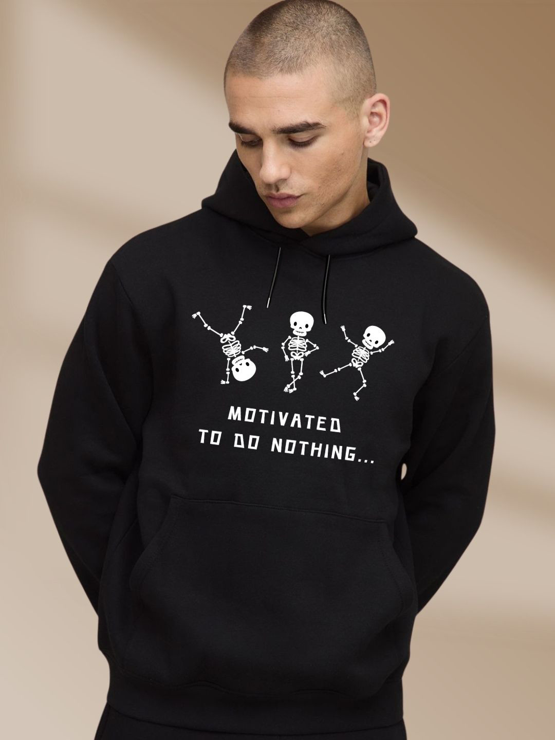 Cool Plus Men Graphic Printed Hooded Full Sleeves Pullover Sweatshirt