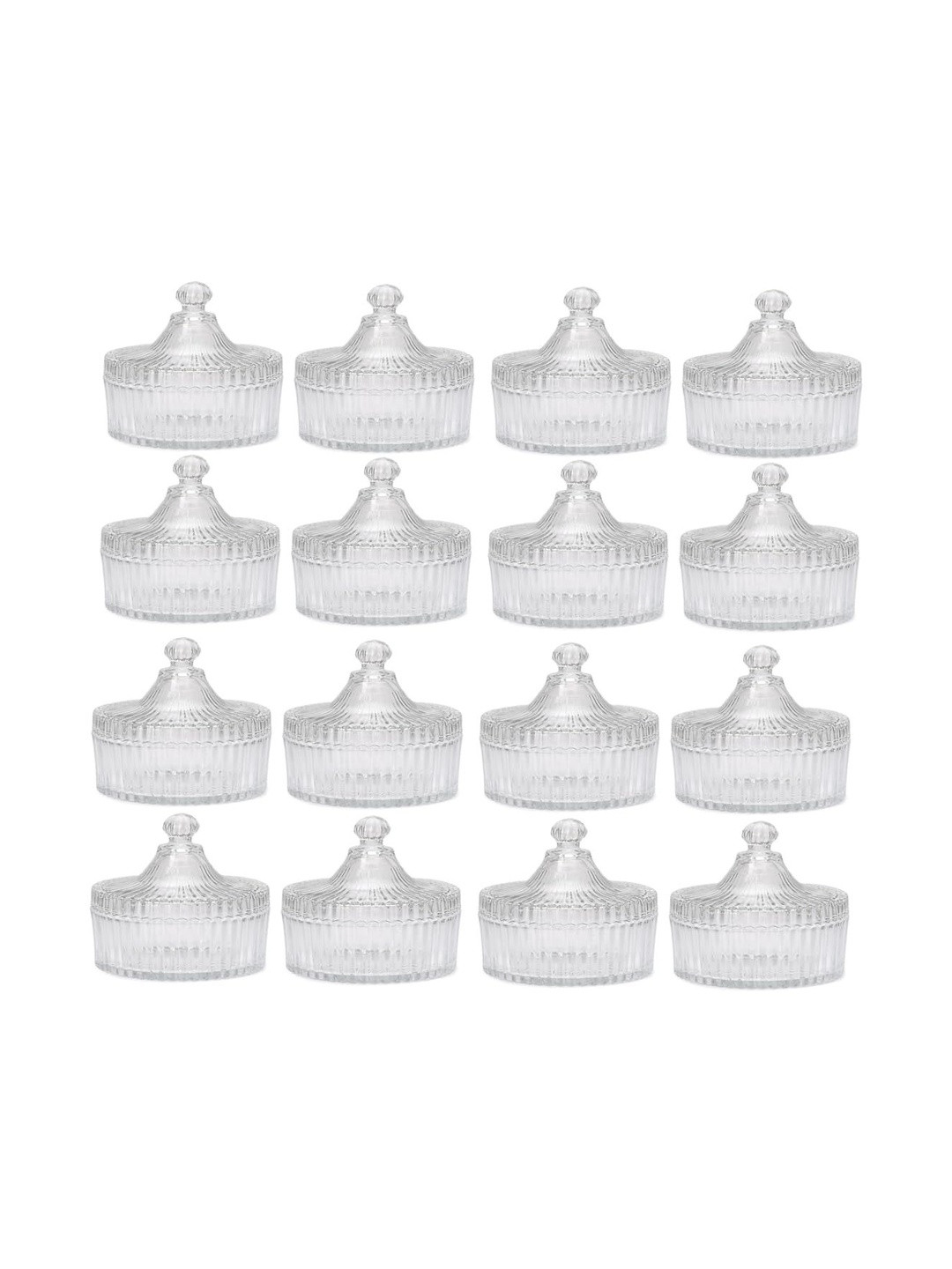 SOMIL 16 Pieces Glass Candy Jar