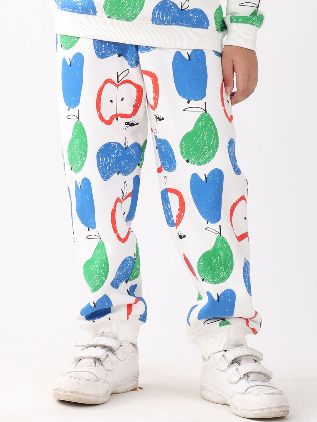 Anthrilo Boys Apple Pear Printed Regular Fit Fleece Joggers