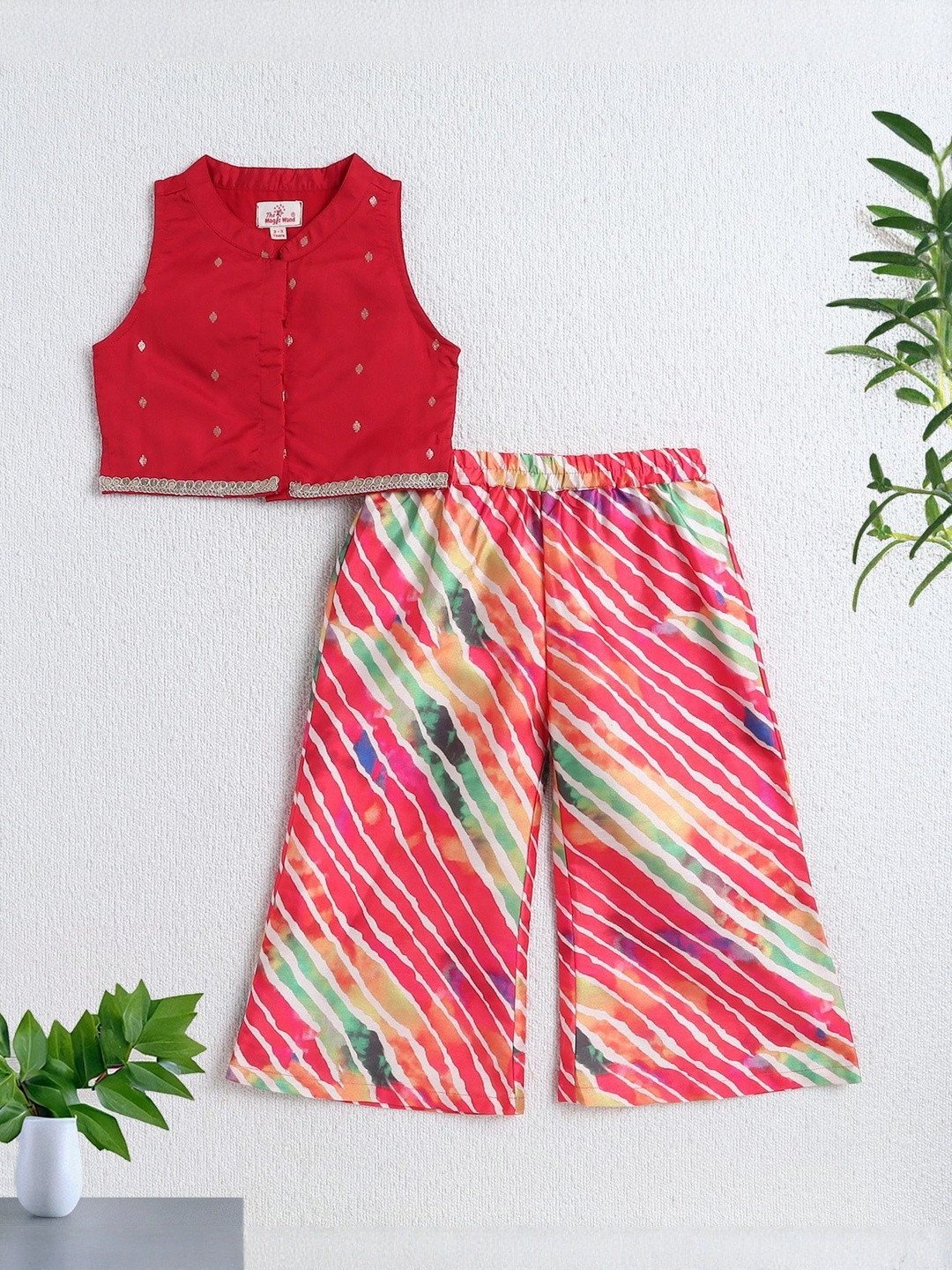 The Magic Wand Girls Indie Prints Printed Kurti With Sharara