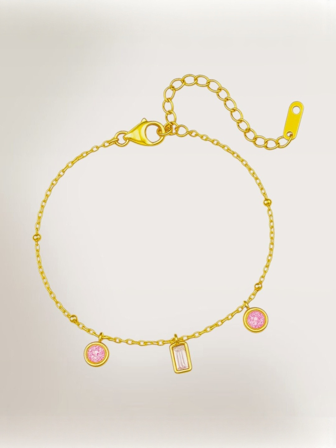 October 22 Women 18K Gold Plated Blushing Stone Bracelet