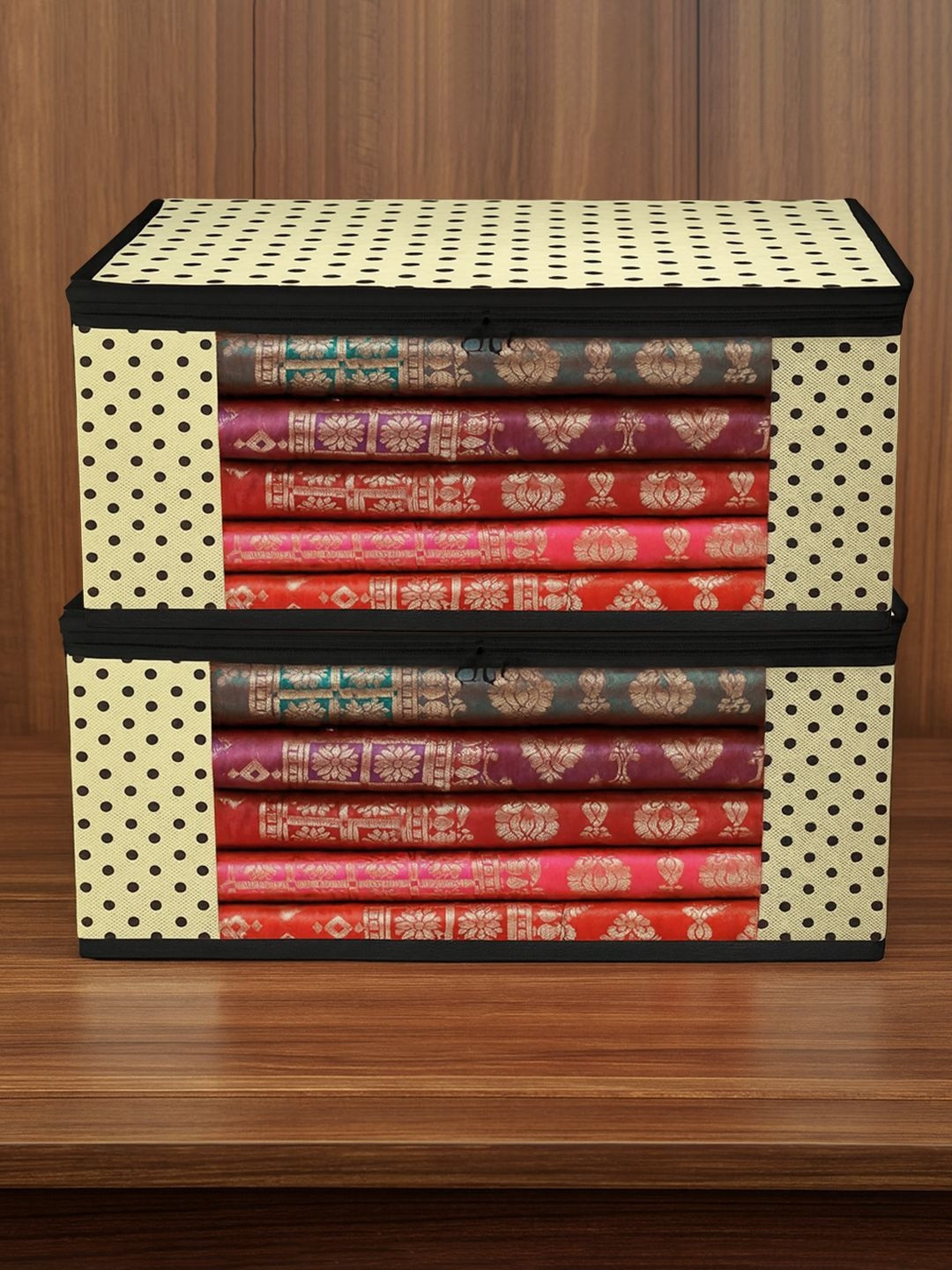 Kuber Industries Cream 2 Pieces Printed Separator Organisers