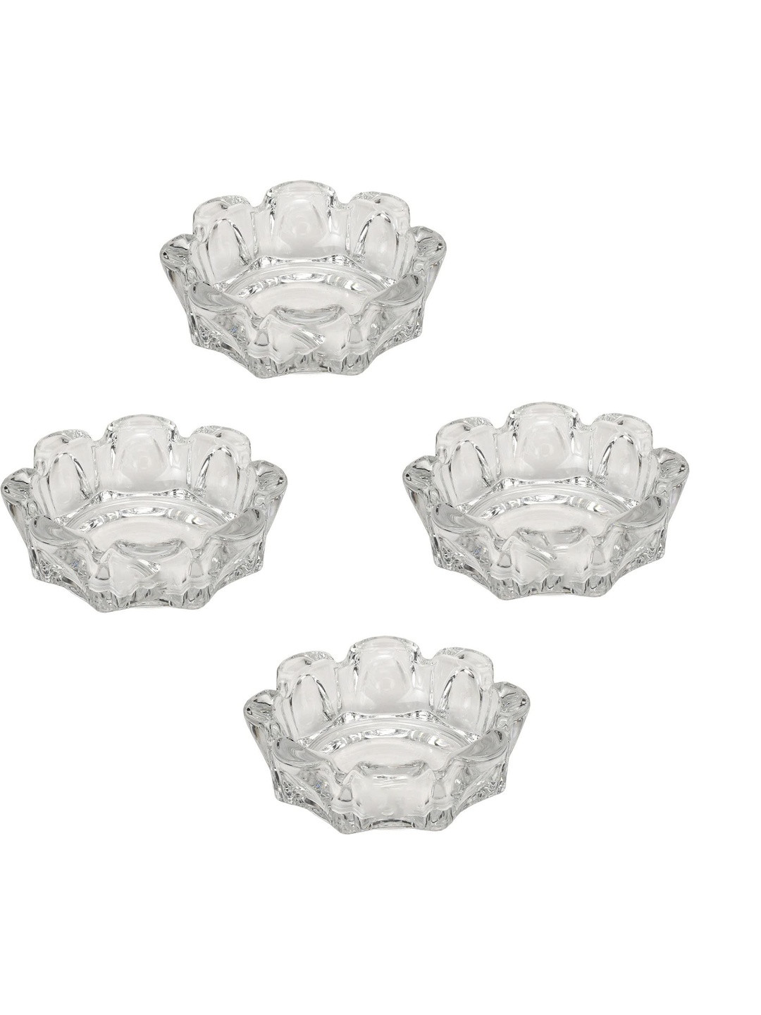 SOMIL Transparent Set of 4 Glass Ash Trays