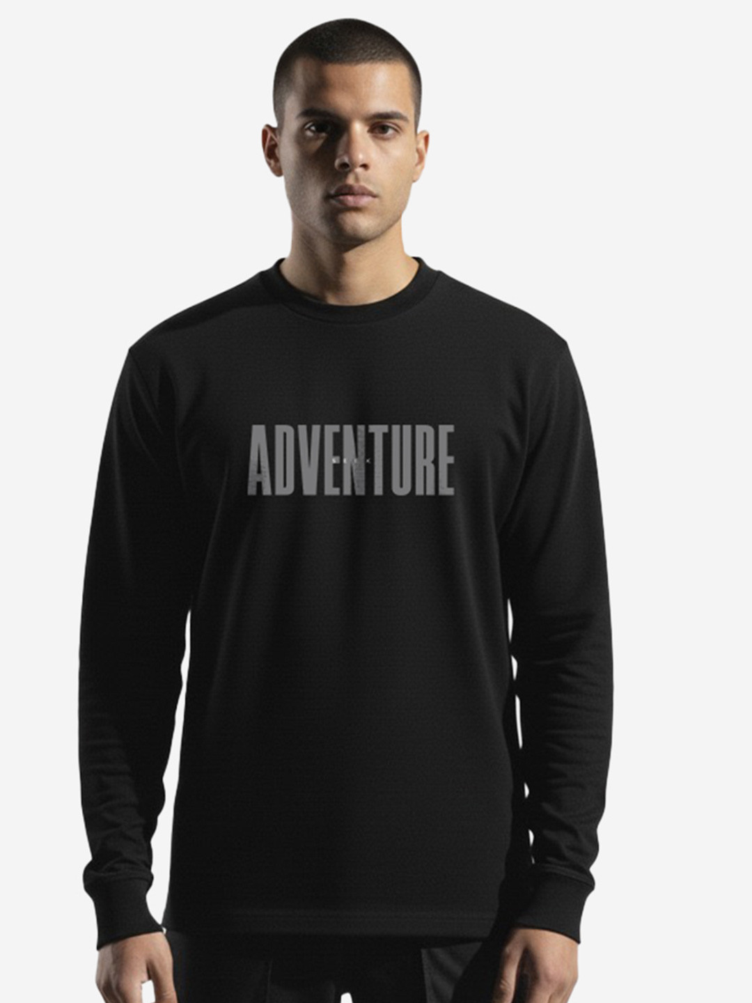 DEPLOYED The Travel Collection Typography Printed Long Sleeves Cotton T-Shirt
