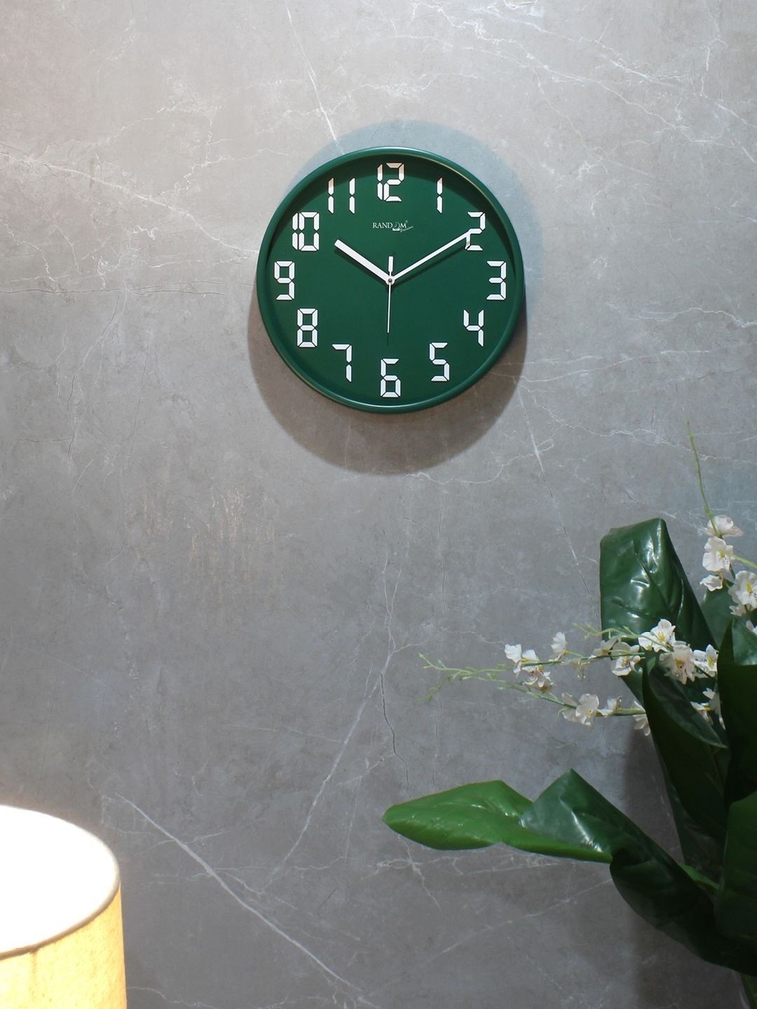 RANDOM Unisex Embossed Digital Number Printed Contemporary Wall Clock