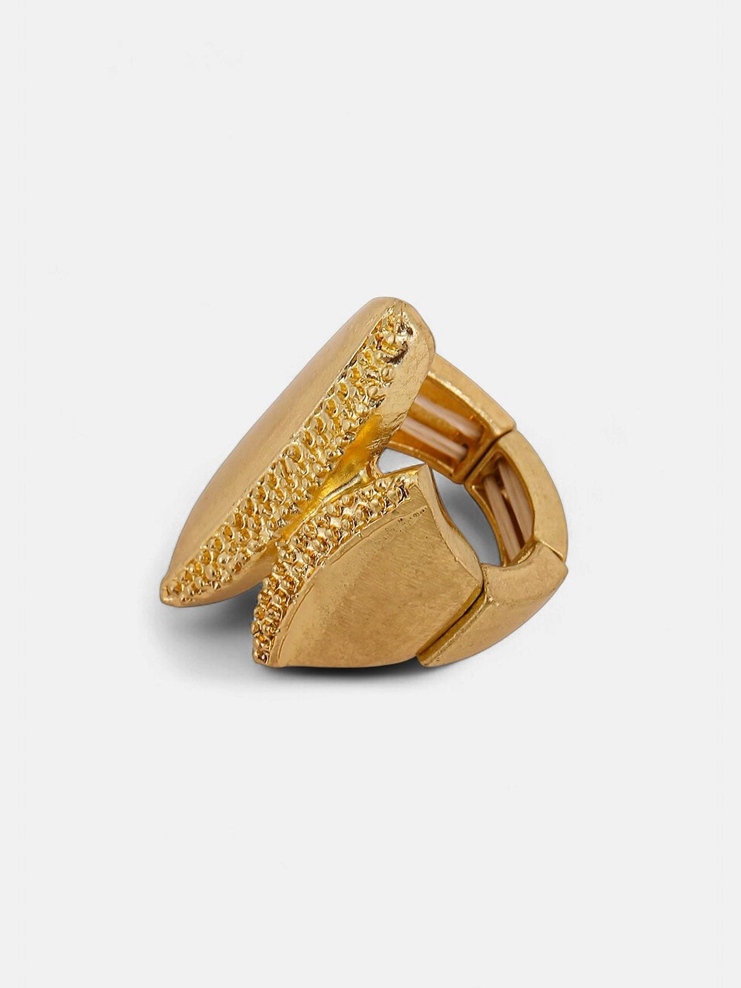 SOHI Women The Overlap-Conchiglia Antique Gold Statement Ring