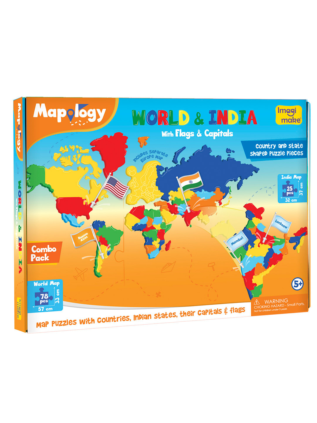 Imagimake Kids Multi Mapology Puzzle Set