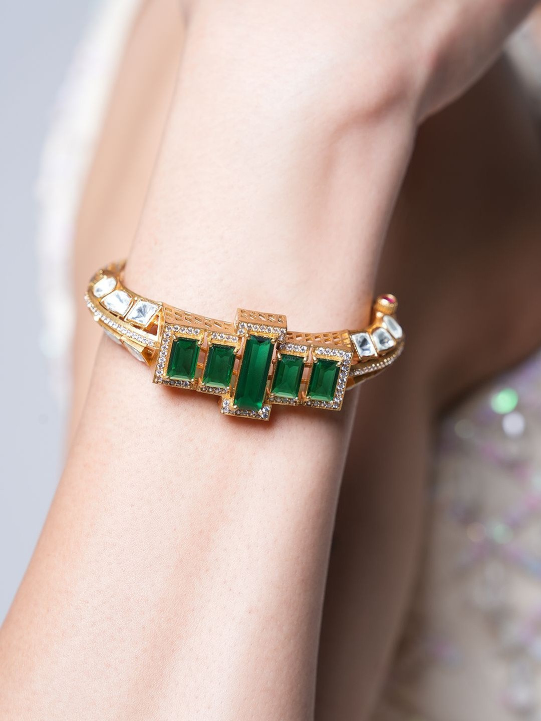 CAO Jewellery Kundan Studded Bangle-Style Bracelet