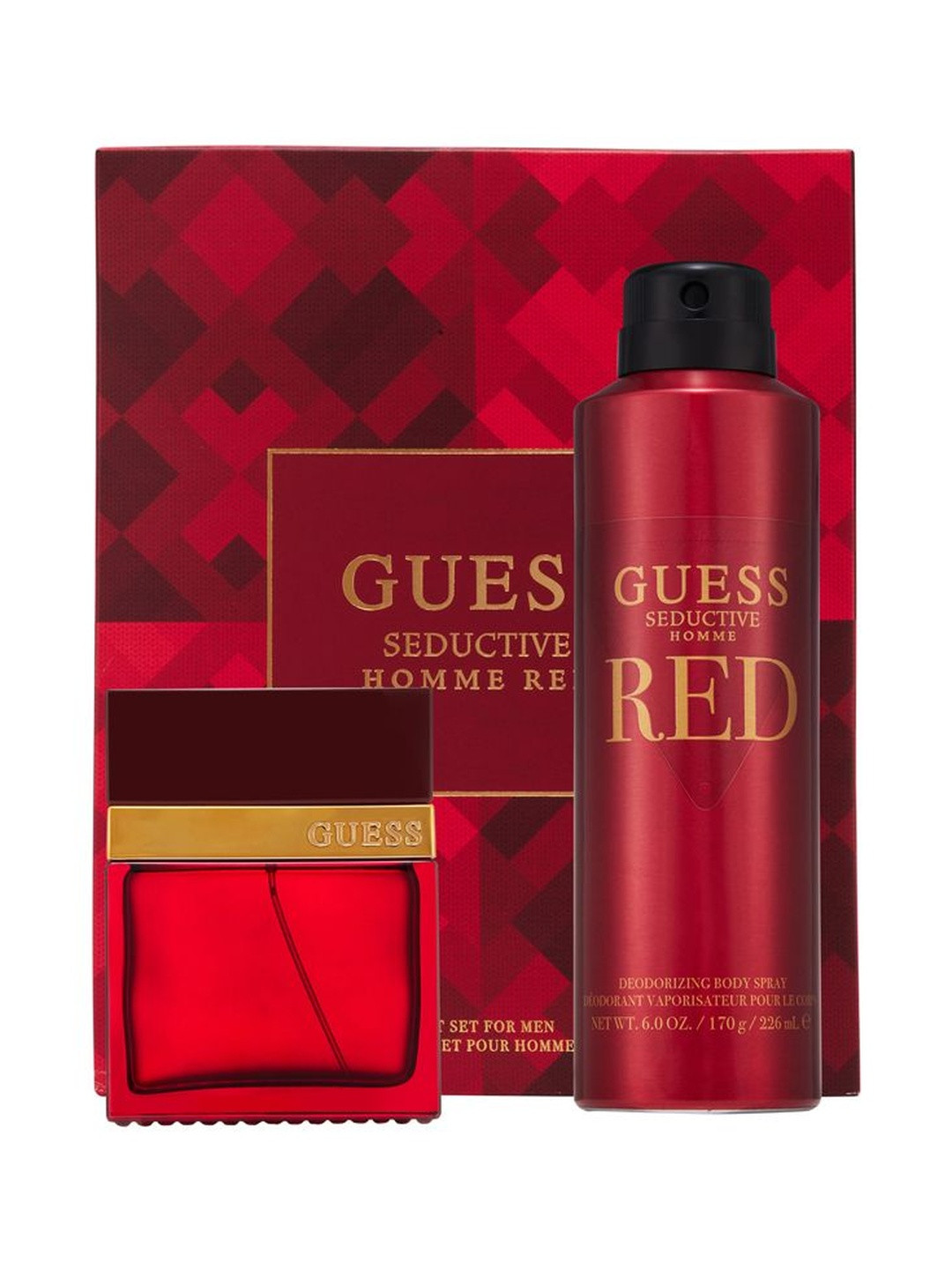 GUESS Men Set Of 2 Seductive Homme Red Eau De Toilette- 50 ml & Body Spray- 170 g