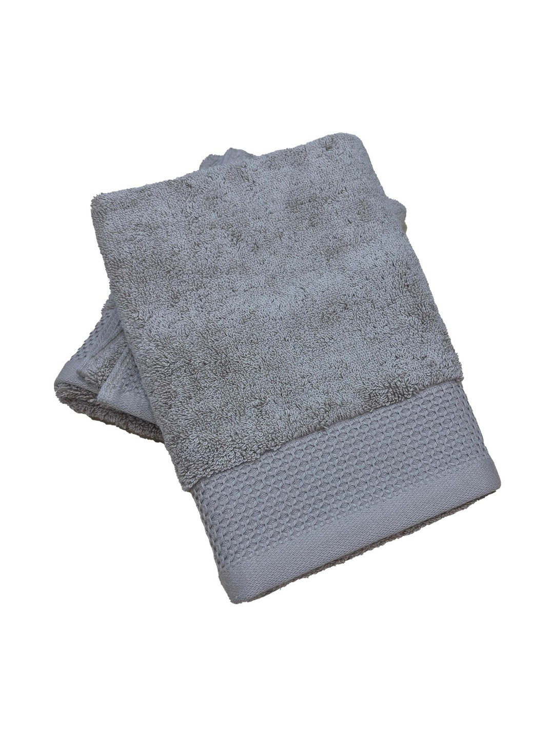 Ackross Grandeur Grey 2 Pieces Textured Cotton 650 GSM Hand Towels