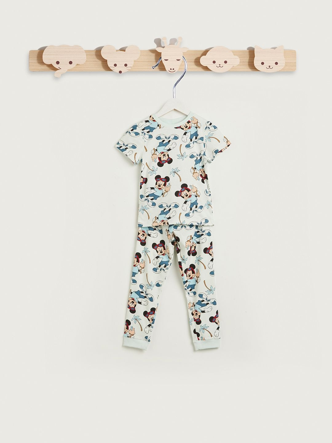 Juniors by Babyshop Boys Mickey Mouse Printed Pure Cotton T-shirt With Joggers