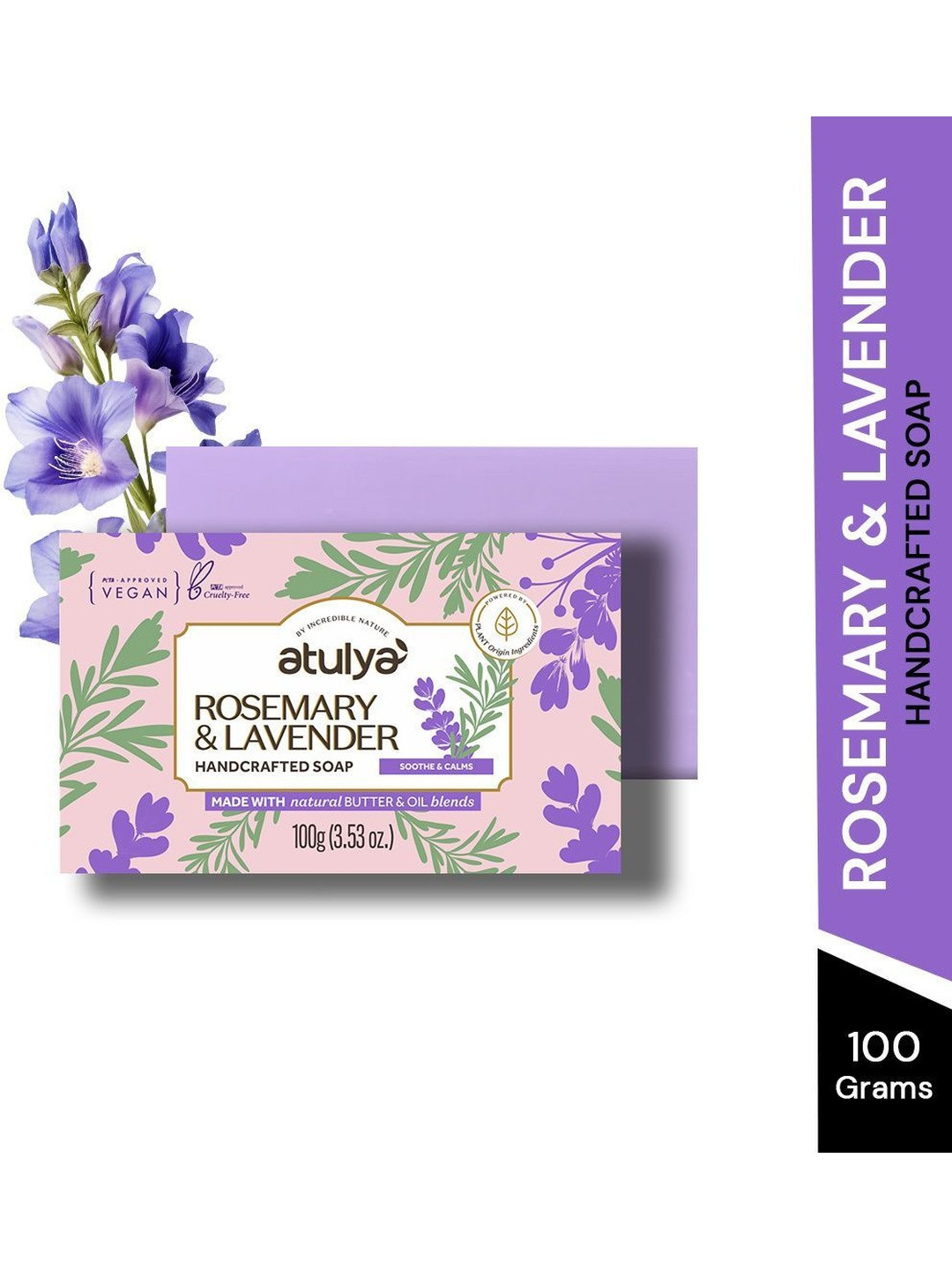 Atulya Rosemary & Lavender Soap For Calming Skin Balance - 100 g