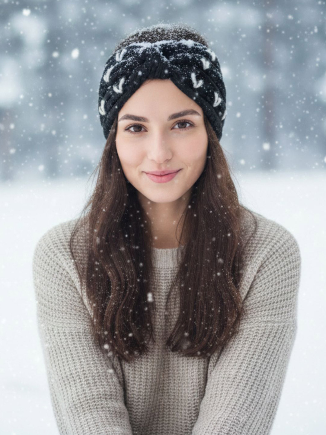 Amoldo Hearts Embroidered Chill Wrap Headband