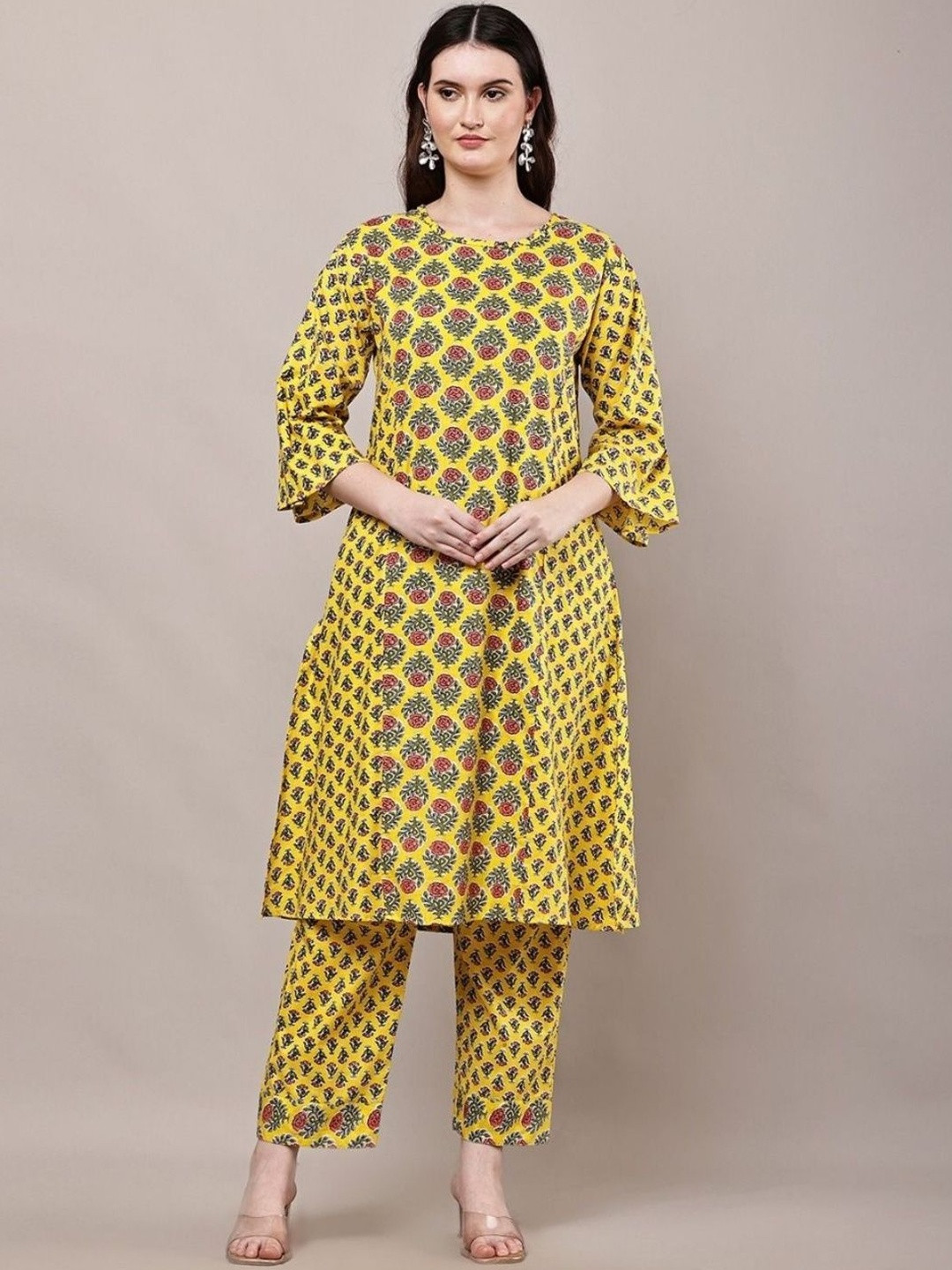 ANUSHKA CREATION Floral Printed Pure Cotton Kurta With Salwar