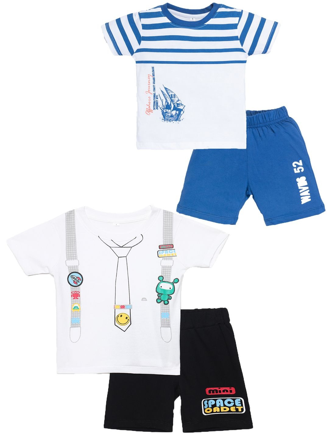 GUTI Boys Pack Of 2 Printed T-shirt with Shorts Clothing Set