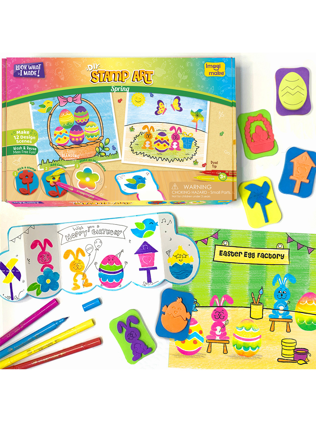 Imagimake Unisex Kids Yellow & Green Paper Stamp Art