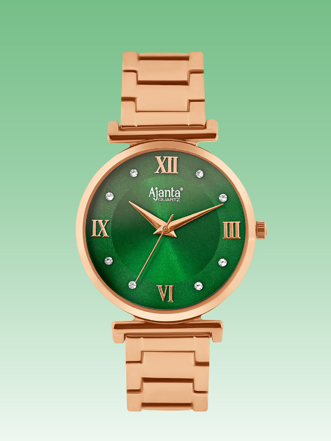 Ajanta Quartz Women Brass Printed Bracelet Style Straps Analogue Watch AWC119ESL 8