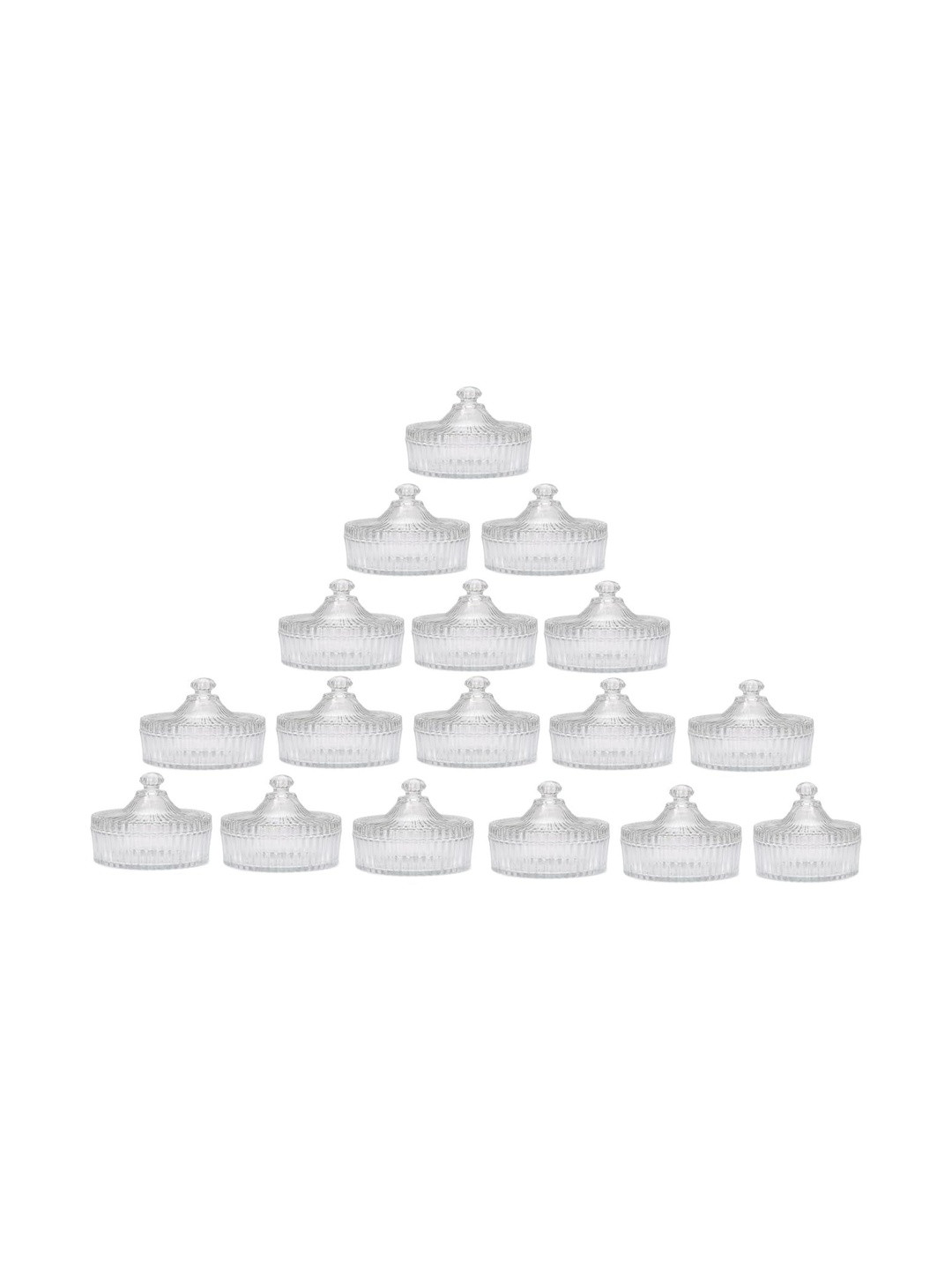 SOMIL Transparent 17 Pieces Glass Dishwasher Safe Serving Bowl