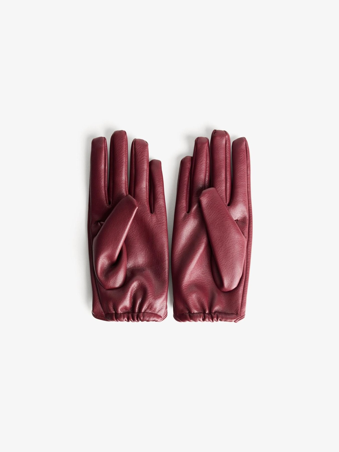 Bershka Women Leather Effect Riding Gloves