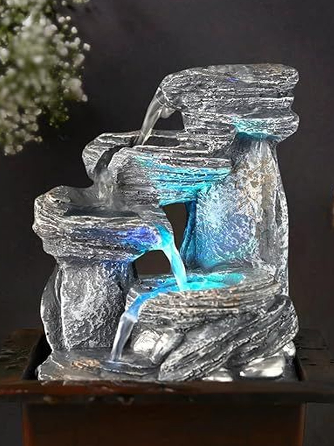 THE SACRED GIFTS Grey & Brown Textured Water Fountain