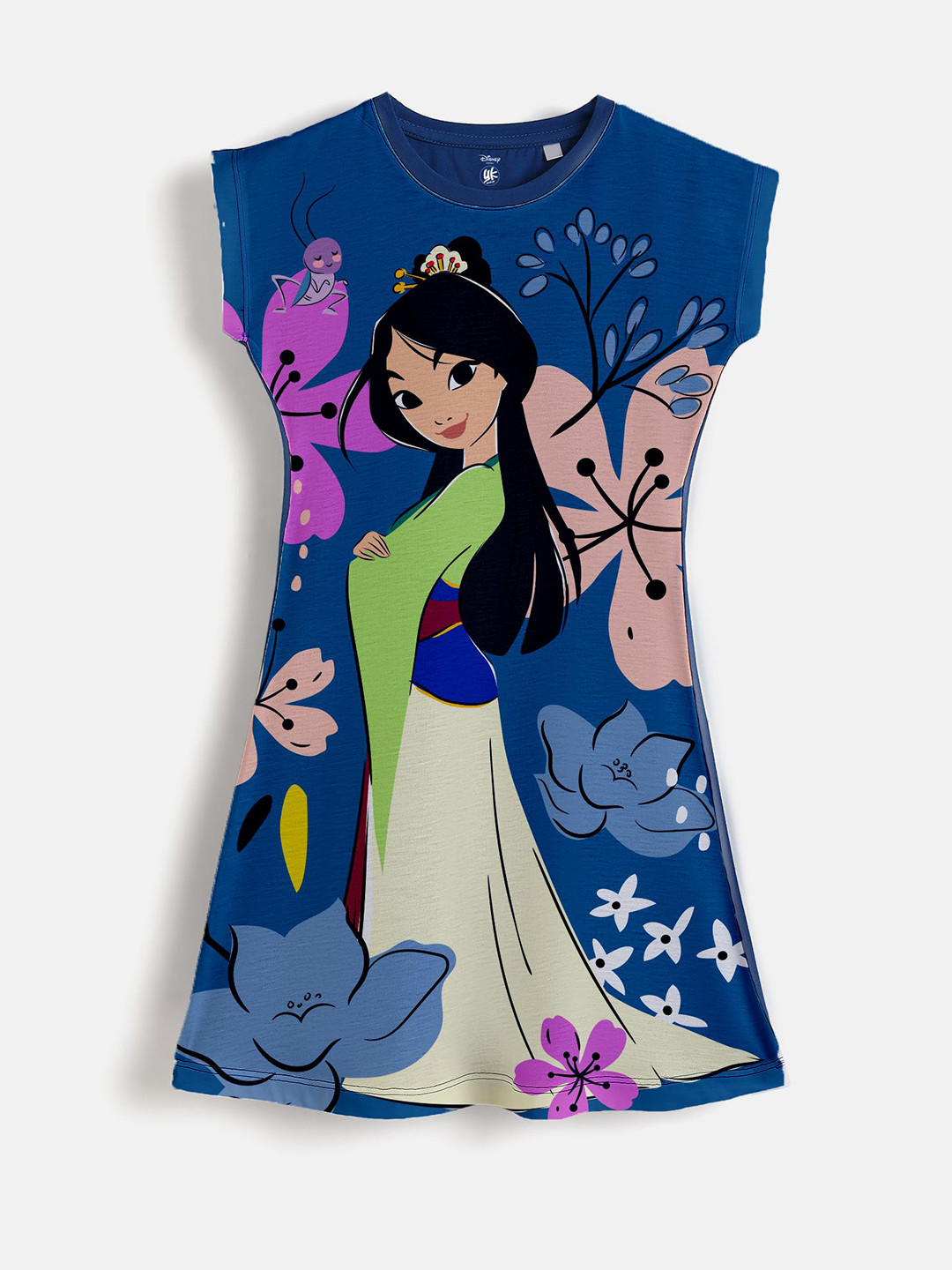 YK Disney Princess Character Print A-Line Dress