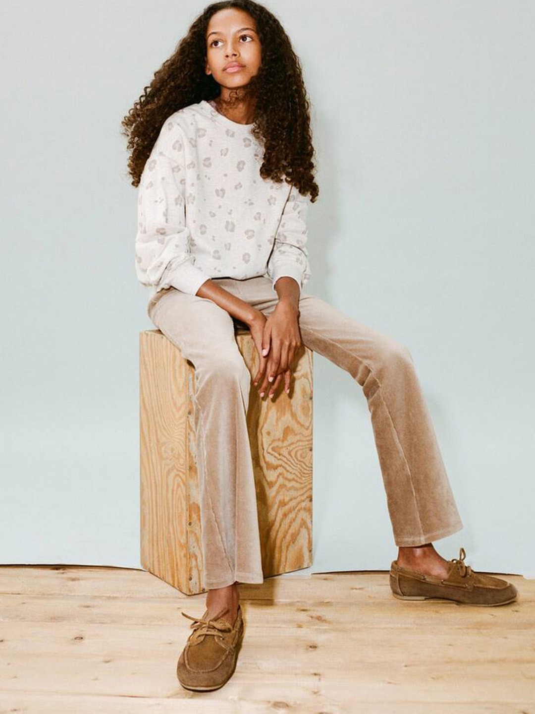 Mango Kids Girls Mid-Rise Corduroy Ankle Length Flared Leggings