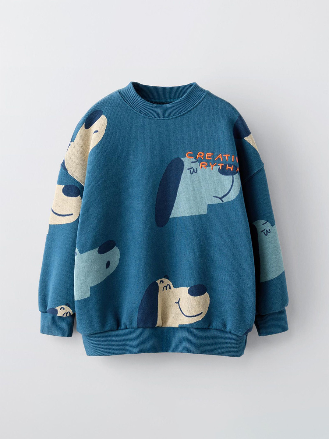 Alan Jones Kids Animal Printed Round Neck Full Sleeve Sweatshirt
