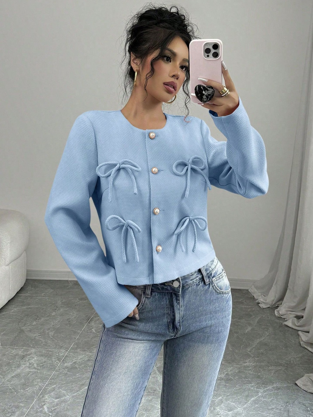 StyleCast x Revolte Tailored Jacket With Bow Detail