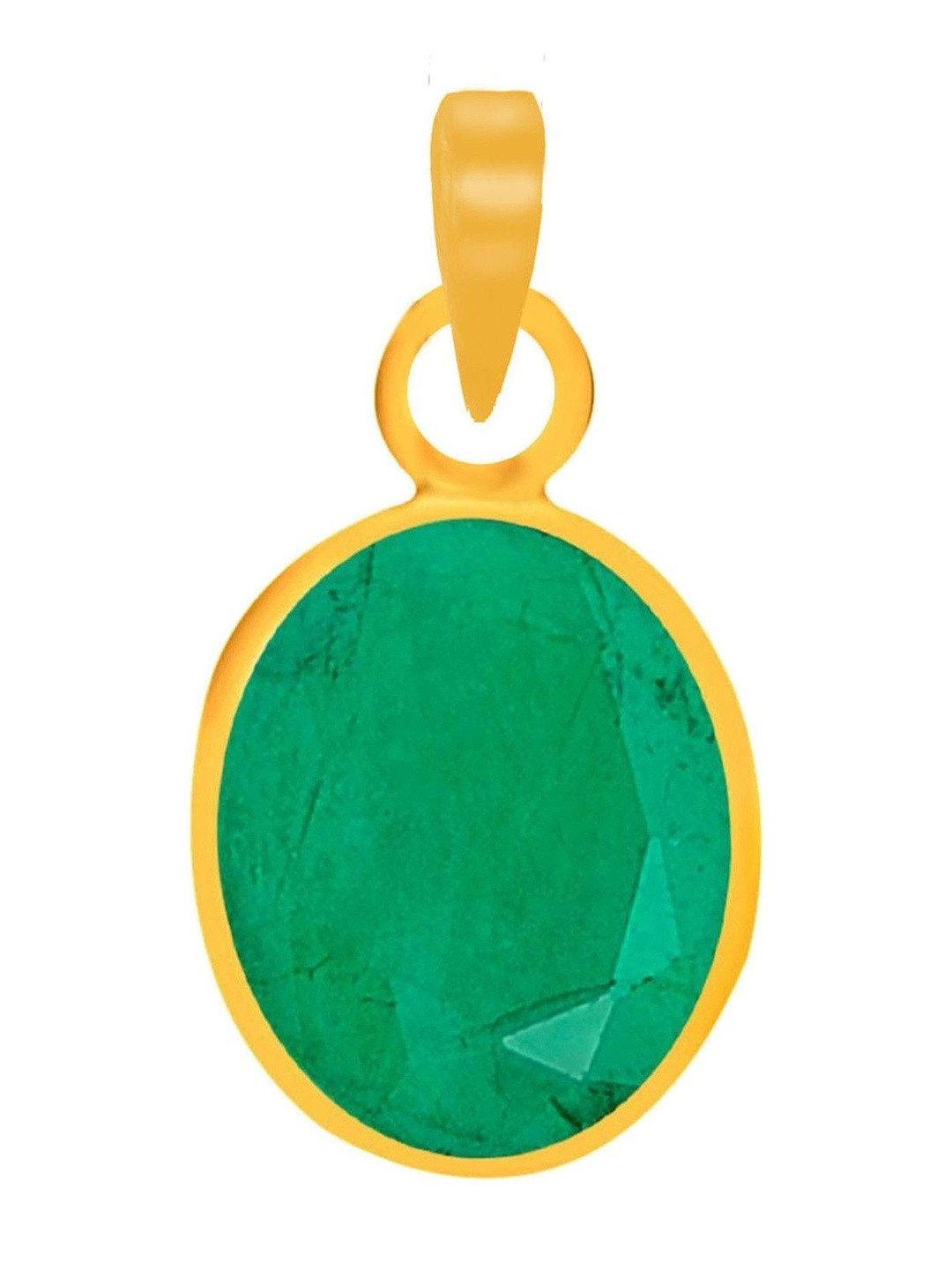 RAVIOUR LIFESTYLE Unisex Oval Shape Natural Emerald Pendant 4.25 Ratti or 3.73 Carat